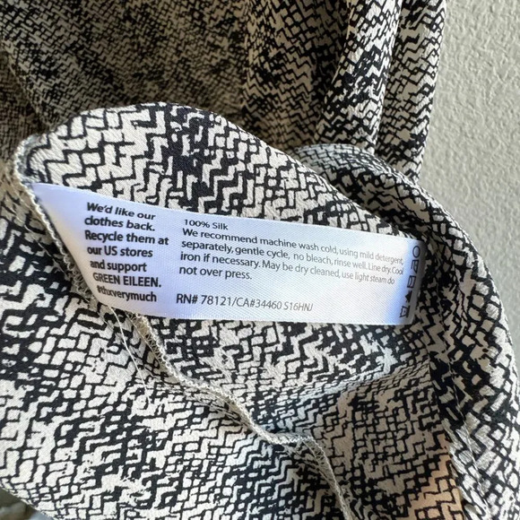 Eileen Fisher Silk Crepe De Chine Roadster Print Sleeveless Shift Dress XS - Picture 5 of 8